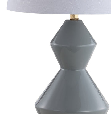Alba 29" Geometric Ceramic/Metal LED Table Lamp - JONATHAN Y